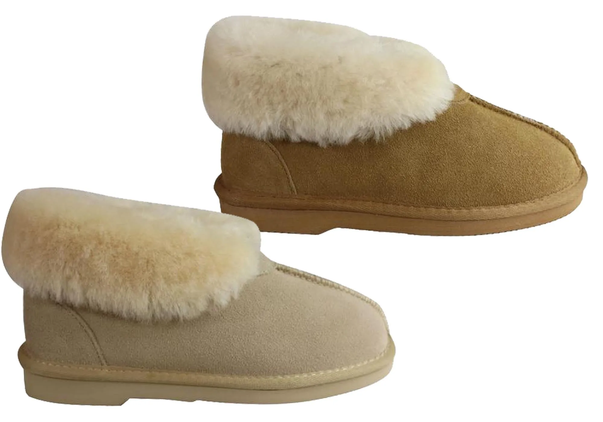 Grosby Princess Ugg Damen Warme Bequeme Hausschuhe mit Schaffellfutter Stiefel Grosby Schuhe