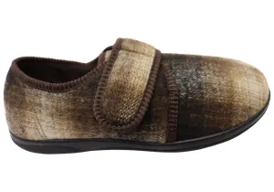 Homyped Herren Ando verstellbare Riemen Extra Extra Weite Hausschuhe Homyped Schuhe