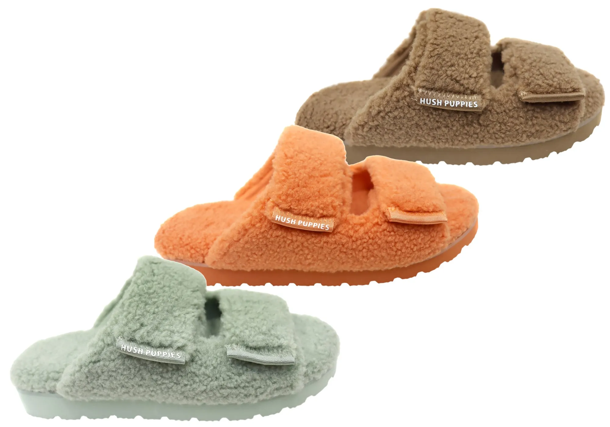 Hush Puppies Flauschige Damen Hausschuhe mit offener Spitze Bequeme Hush Puppies Schuhe