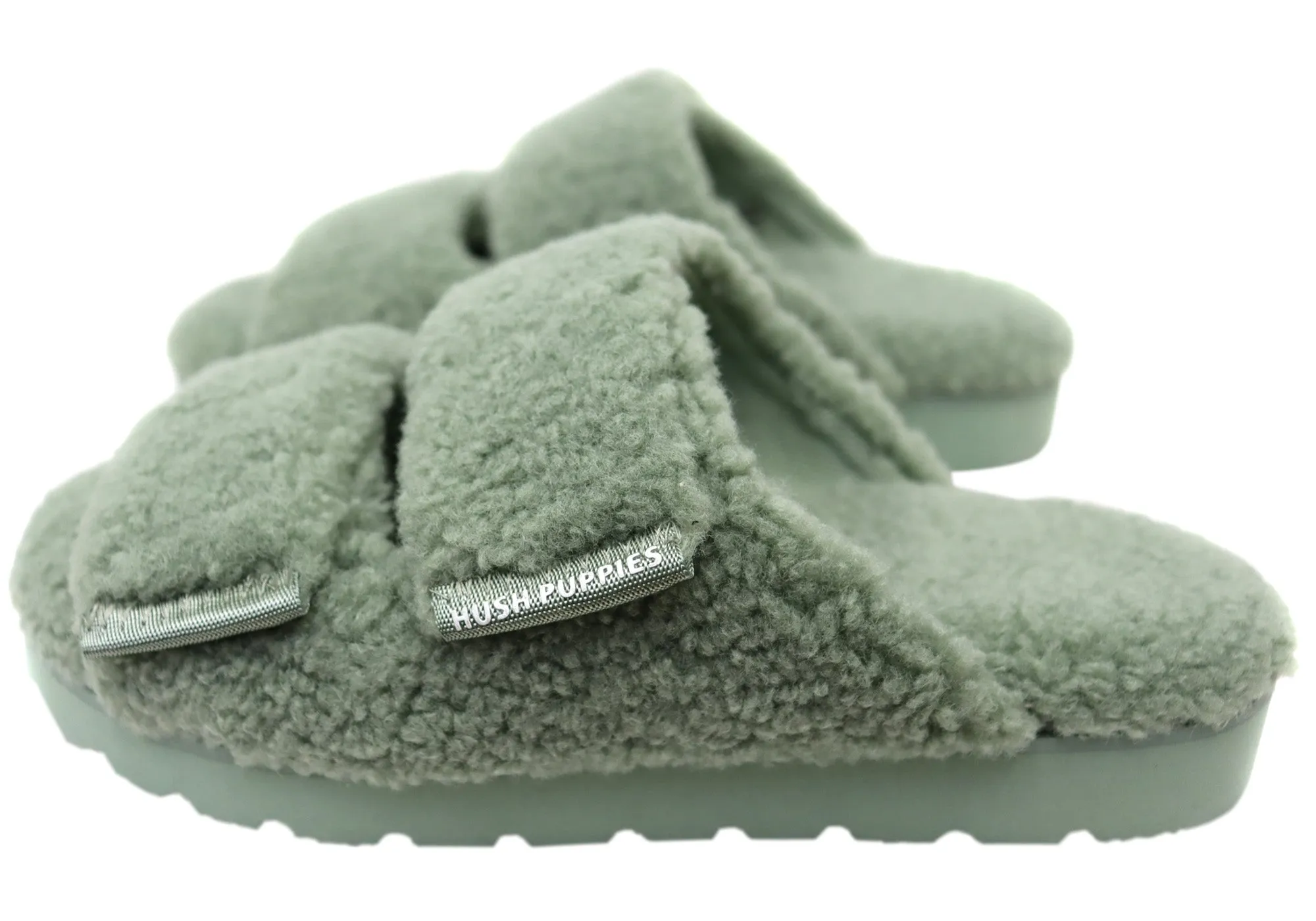 Hush Puppies Flauschige Damen Hausschuhe mit offener Spitze Bequeme Hush Puppies Schuhe