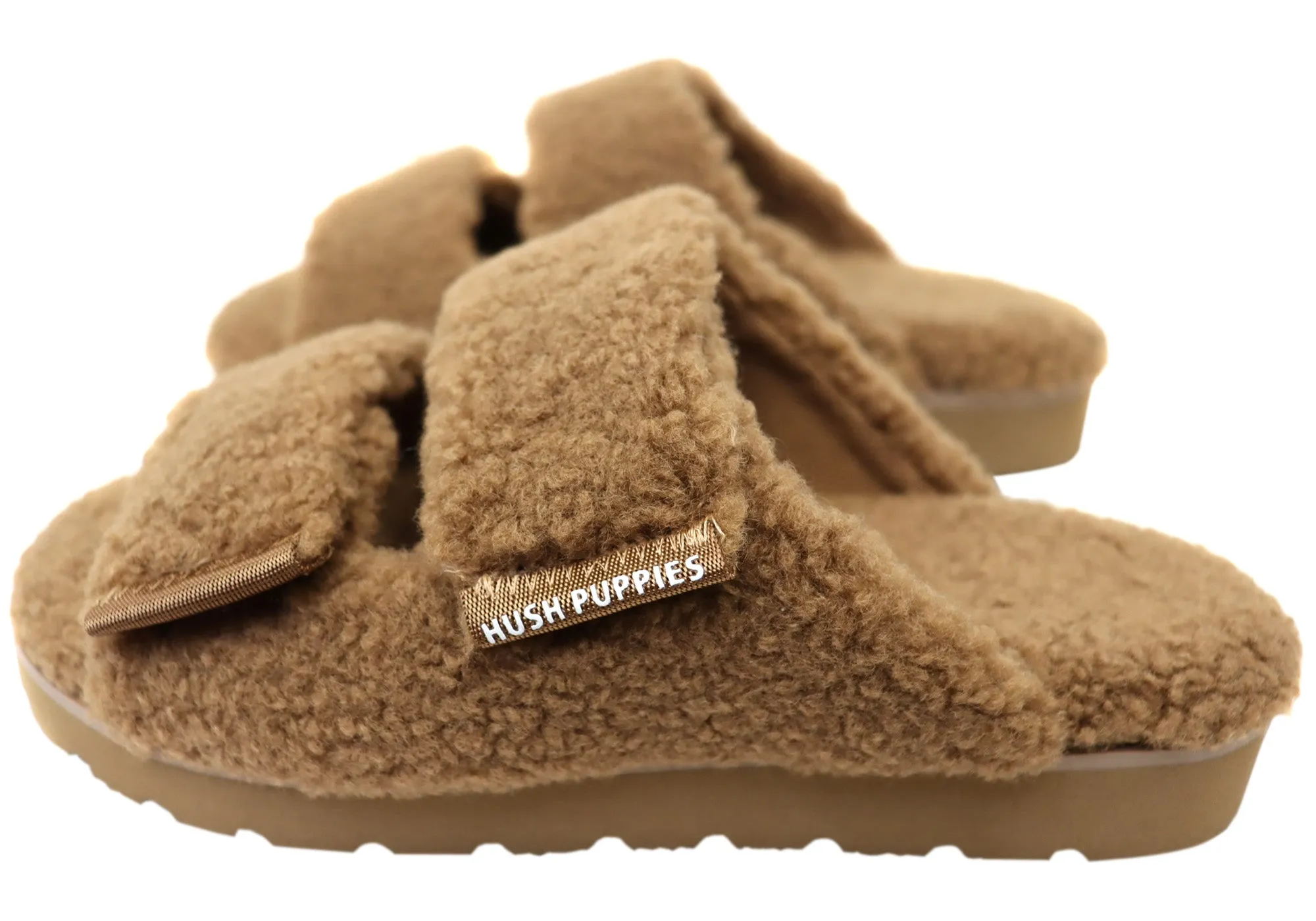 Hush Puppies Flauschige Damen Hausschuhe mit offener Spitze Bequeme Hush Puppies Schuhe