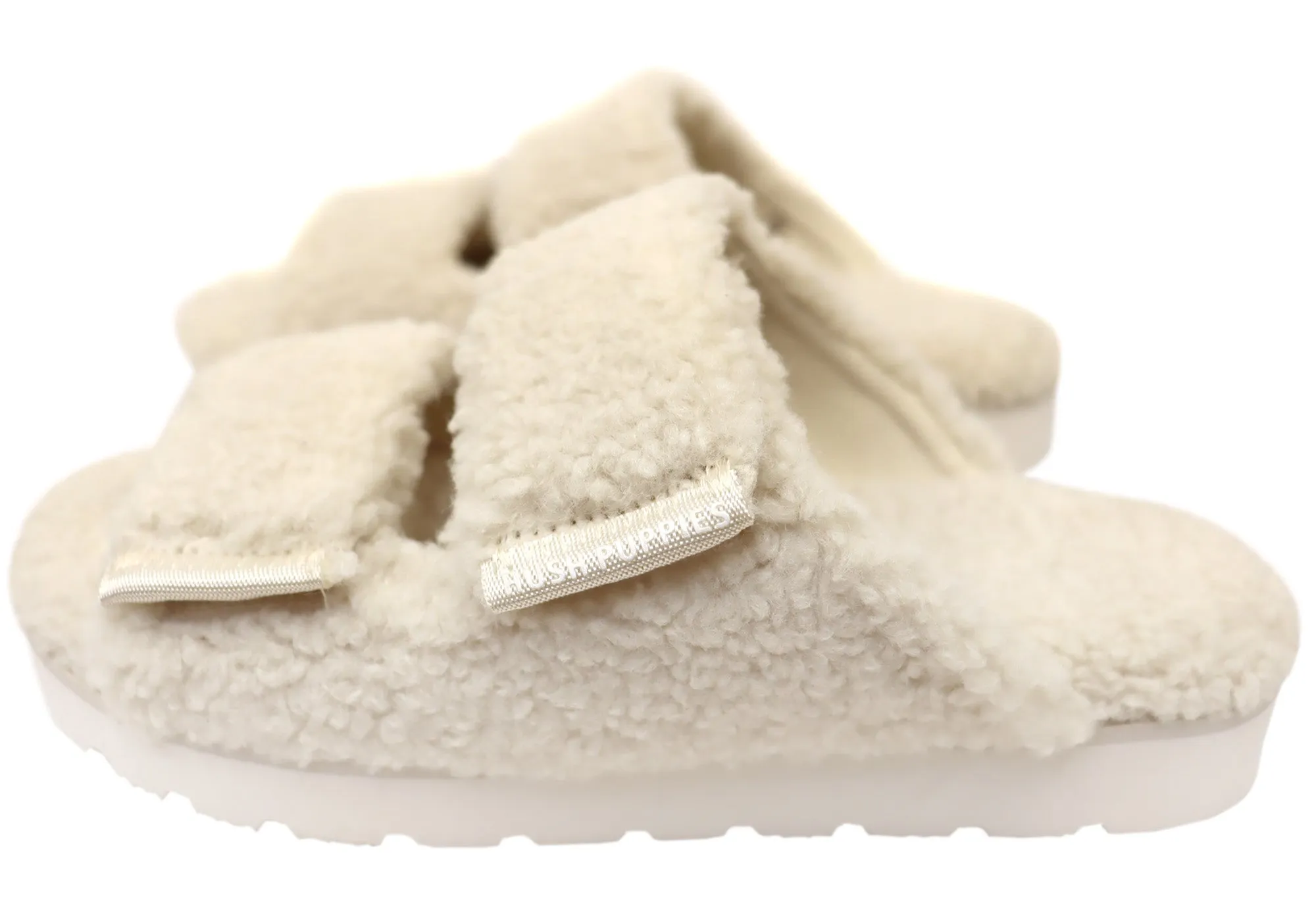 Hush Puppies Flauschige Damen Hausschuhe mit offener Spitze Bequeme Hush Puppies Schuhe