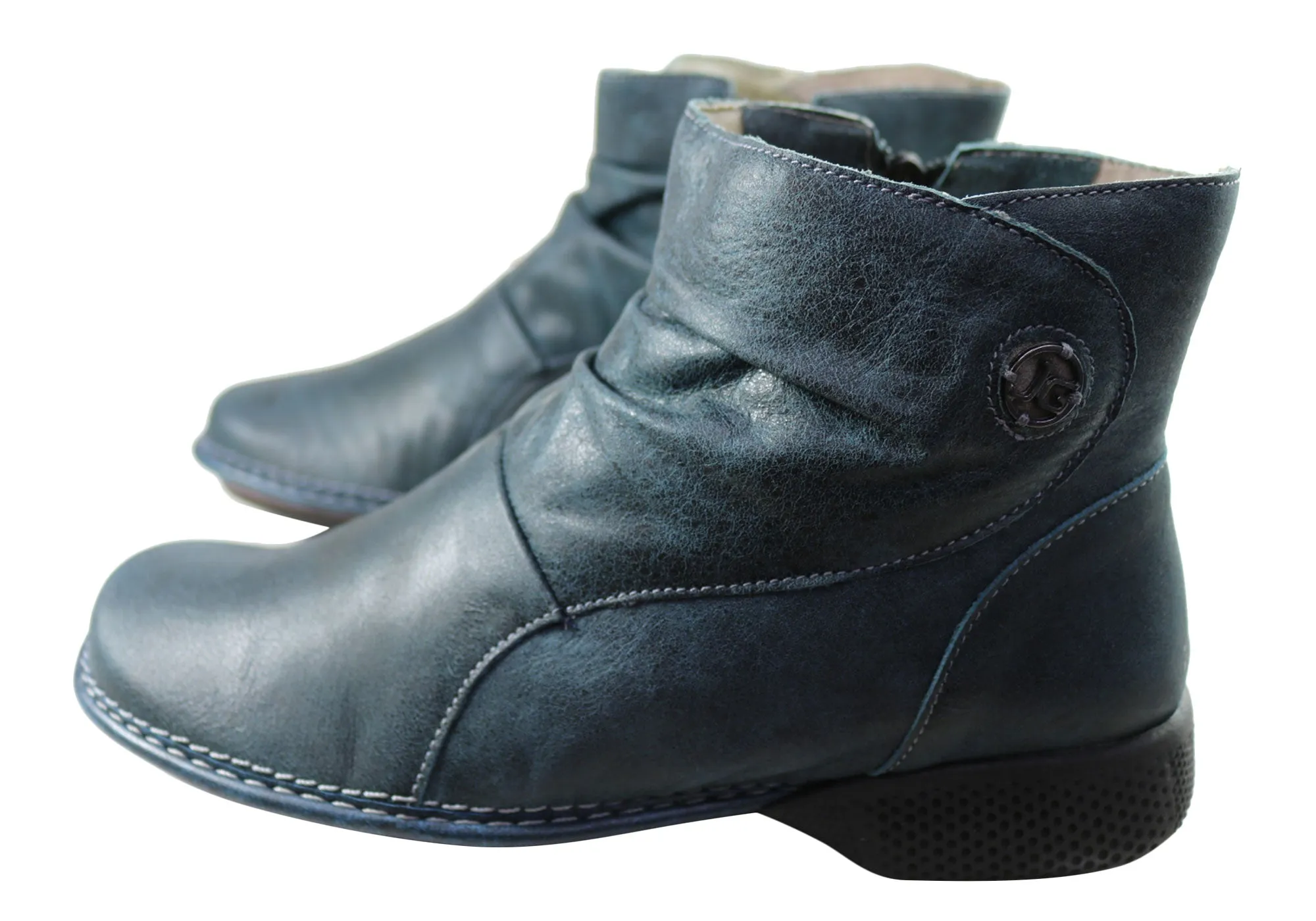 J Gean Cove Damen Bequeme Leder-Knöchelstiefel Hergestellt in Brasilien J Gean Schuhe