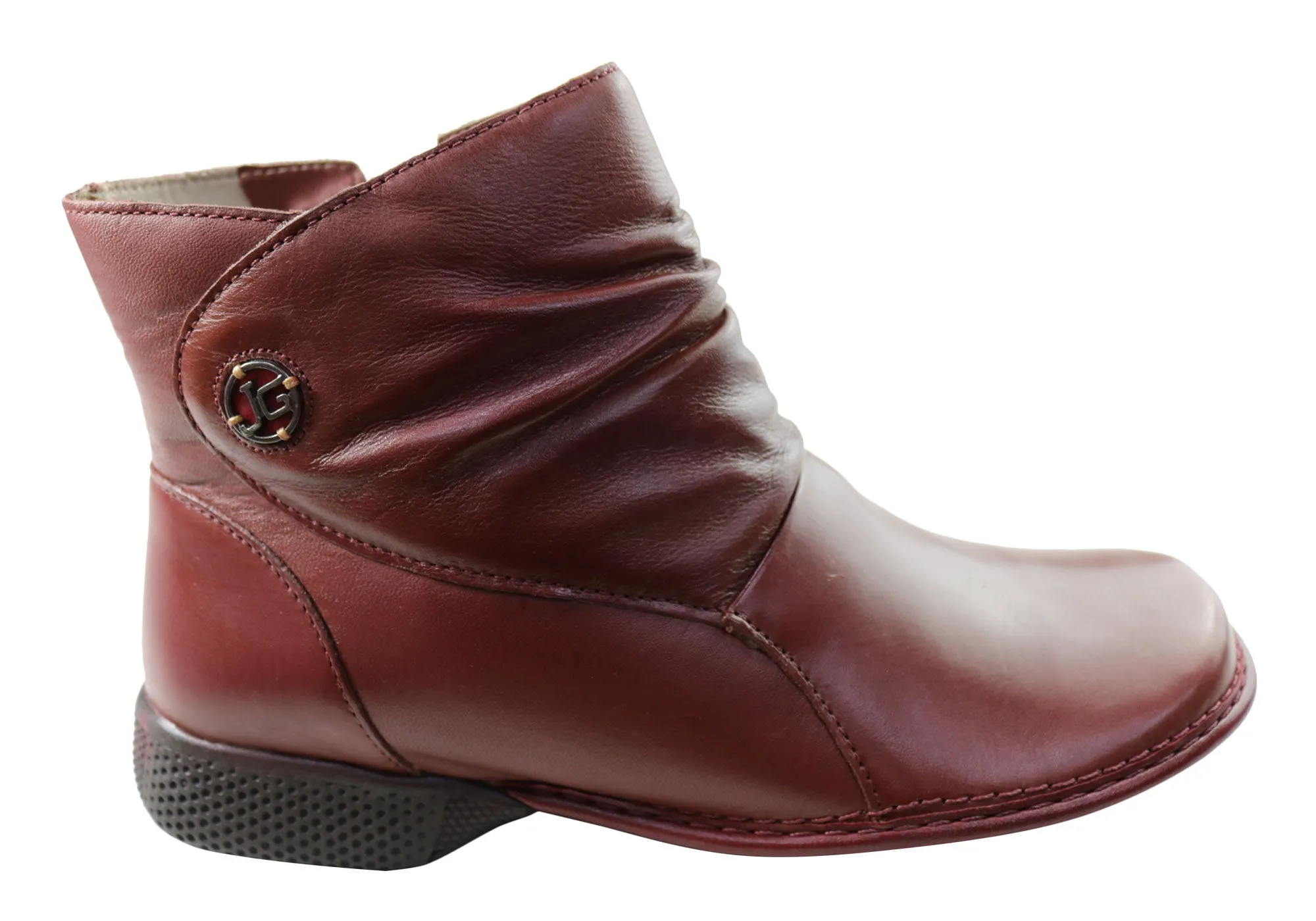 J Gean Cove Damen Bequeme Leder-Knöchelstiefel Hergestellt in Brasilien J Gean Schuhe