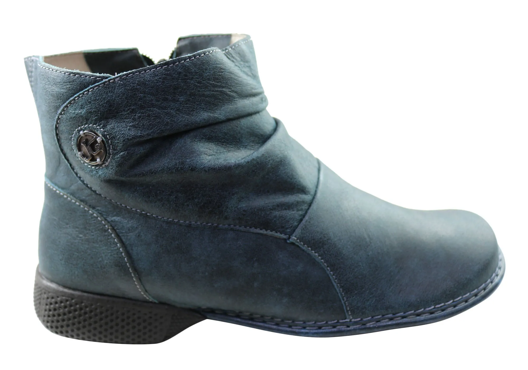 J Gean Cove Damen Bequeme Leder-Knöchelstiefel Hergestellt in Brasilien J Gean Schuhe