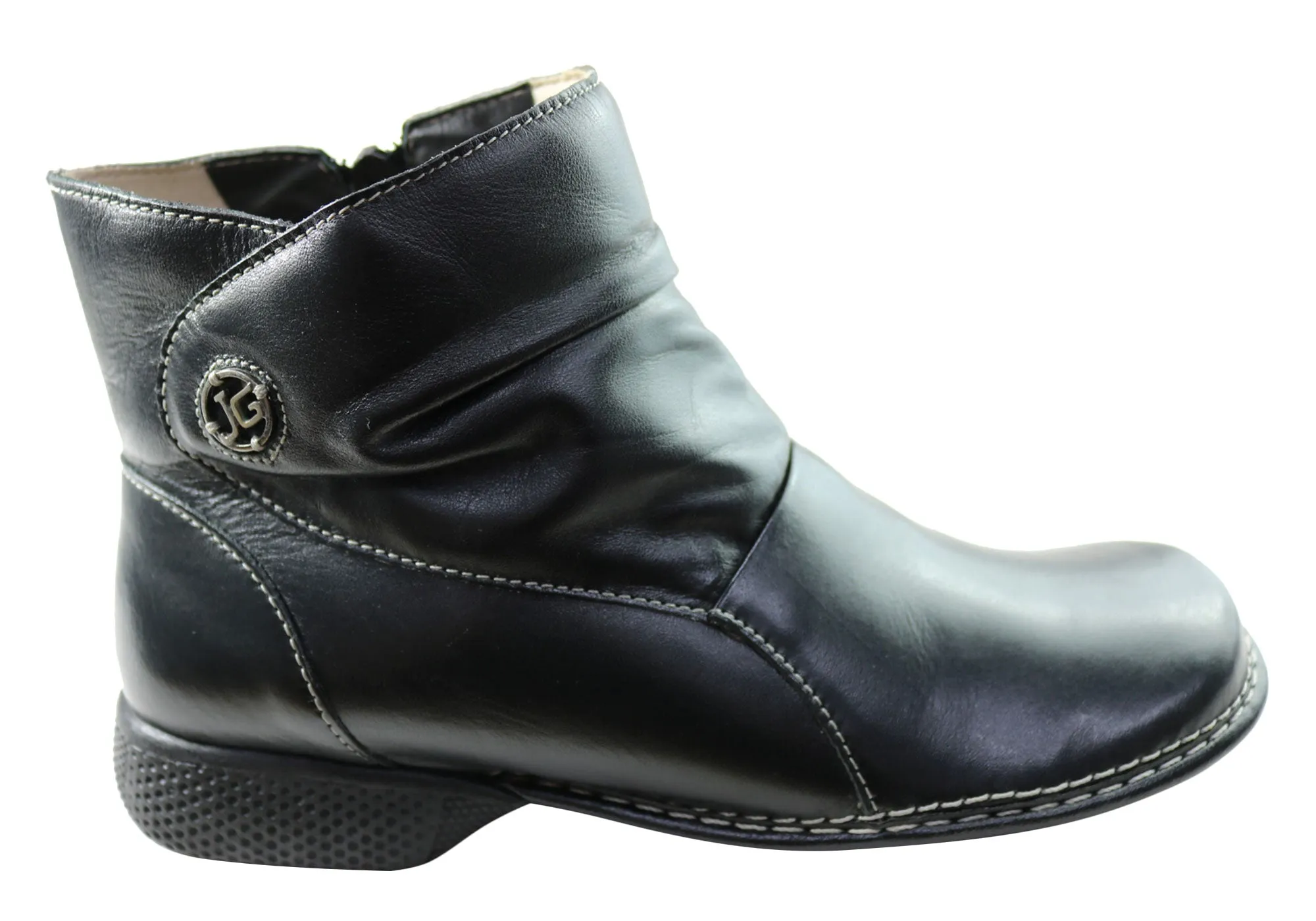 J Gean Cove Damen Bequeme Leder-Knöchelstiefel Hergestellt in Brasilien J Gean Schuhe
