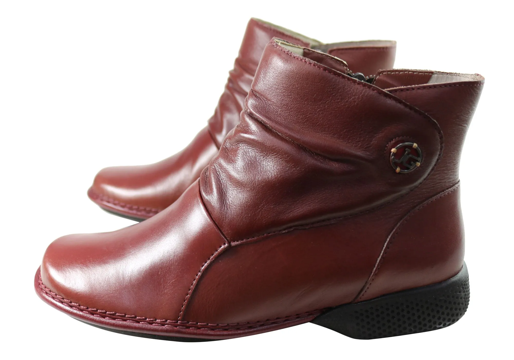J Gean Cove Damen Bequeme Leder-Knöchelstiefel Hergestellt in Brasilien J Gean Schuhe