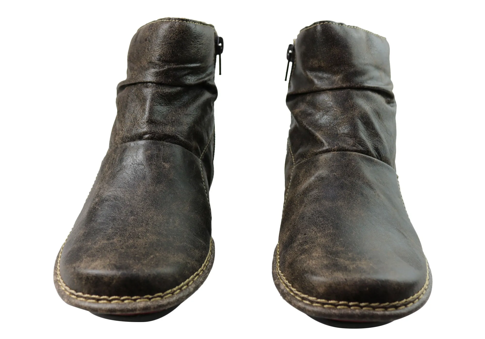 J Gean Cove Damen Bequeme Leder-Knöchelstiefel Hergestellt in Brasilien J Gean Schuhe