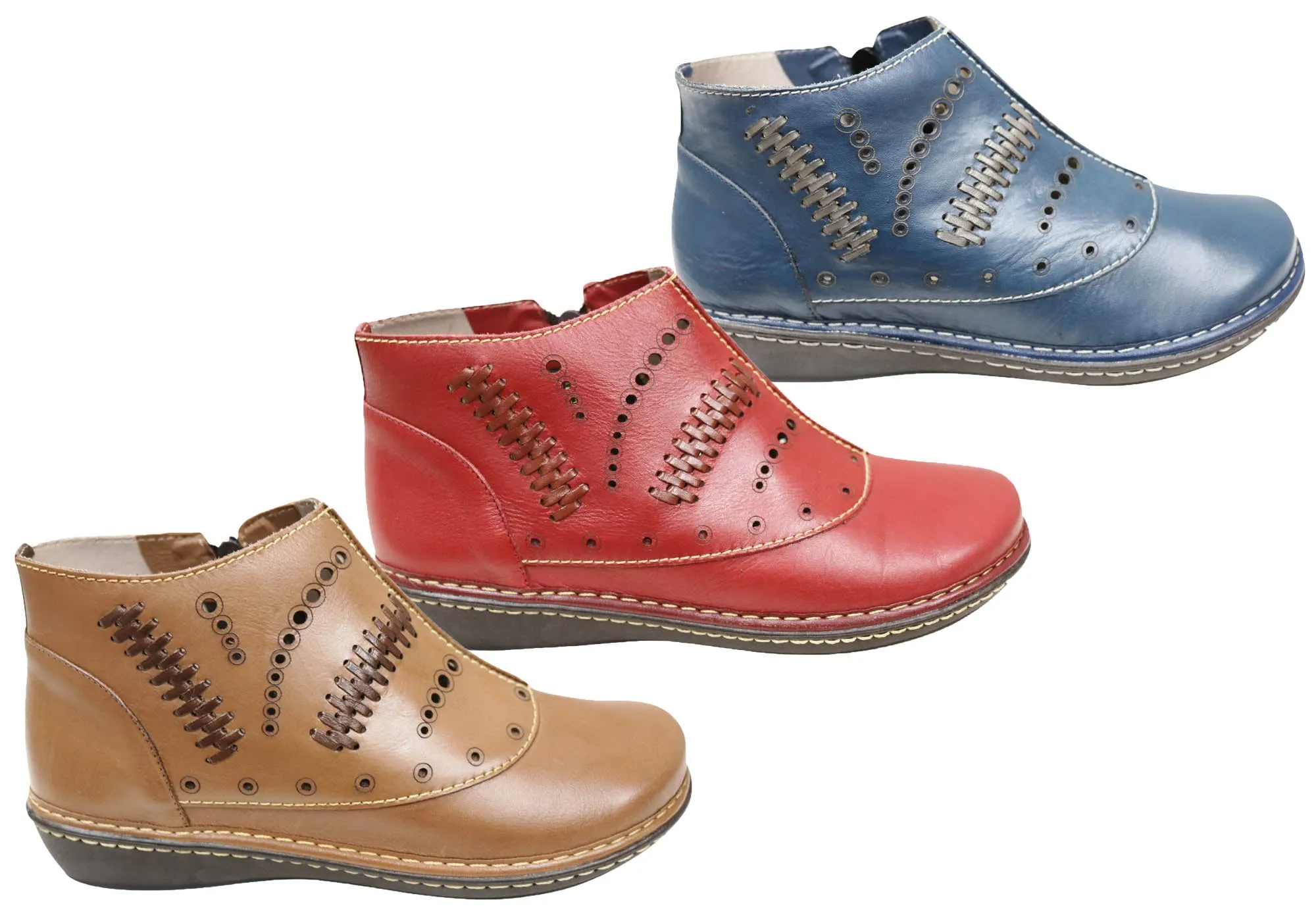 J Gean Petunia Damen Bequeme Leder Knöchelstiefel Hergestellt in Brasilien J Gean Schuhe
