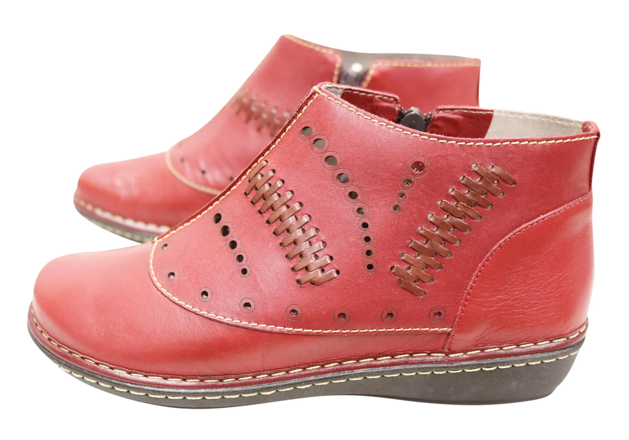 J Gean Petunia Damen Bequeme Leder Knöchelstiefel Hergestellt in Brasilien J Gean Schuhe