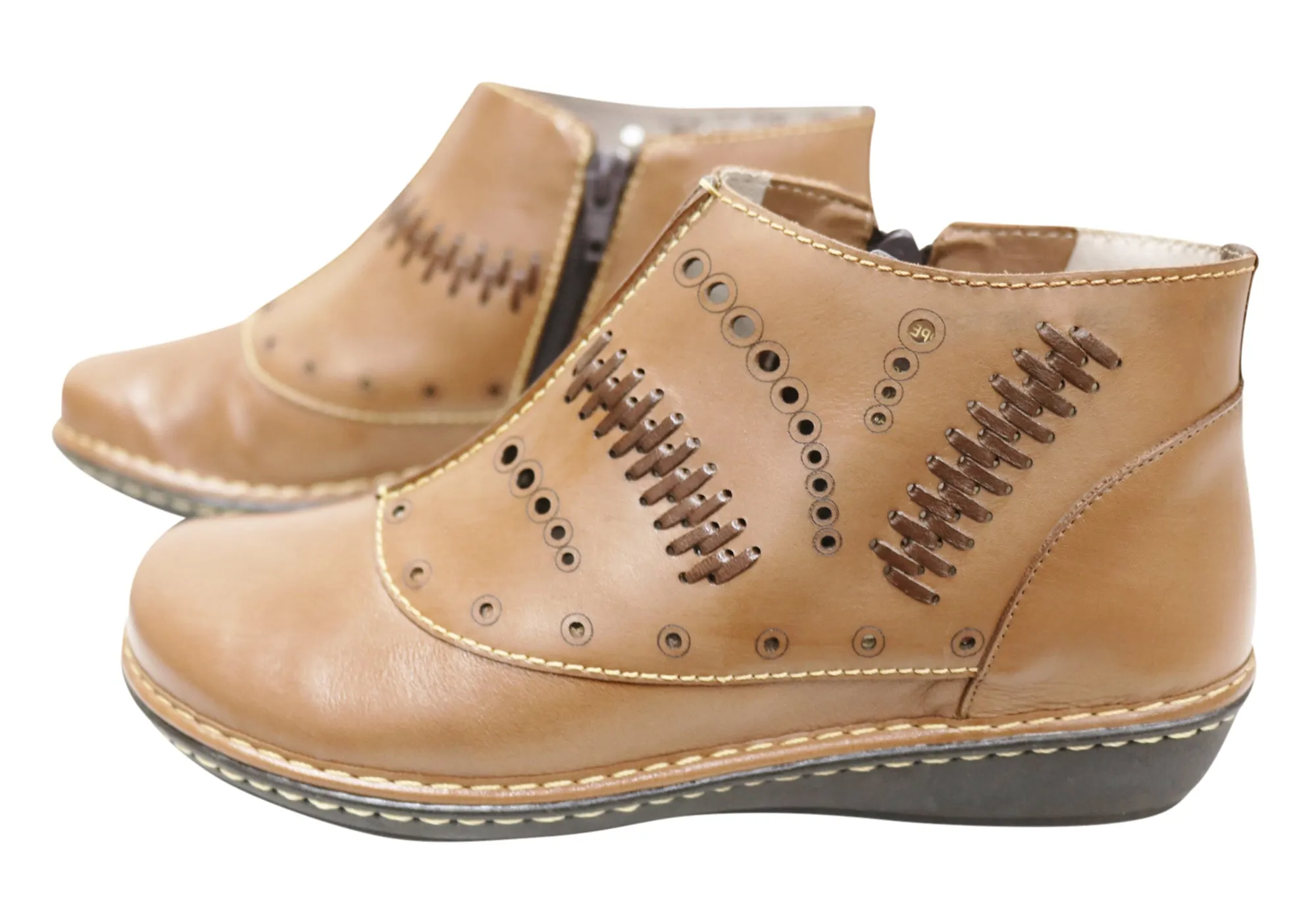 J Gean Petunia Damen Bequeme Leder Knöchelstiefel Hergestellt in Brasilien J Gean Schuhe