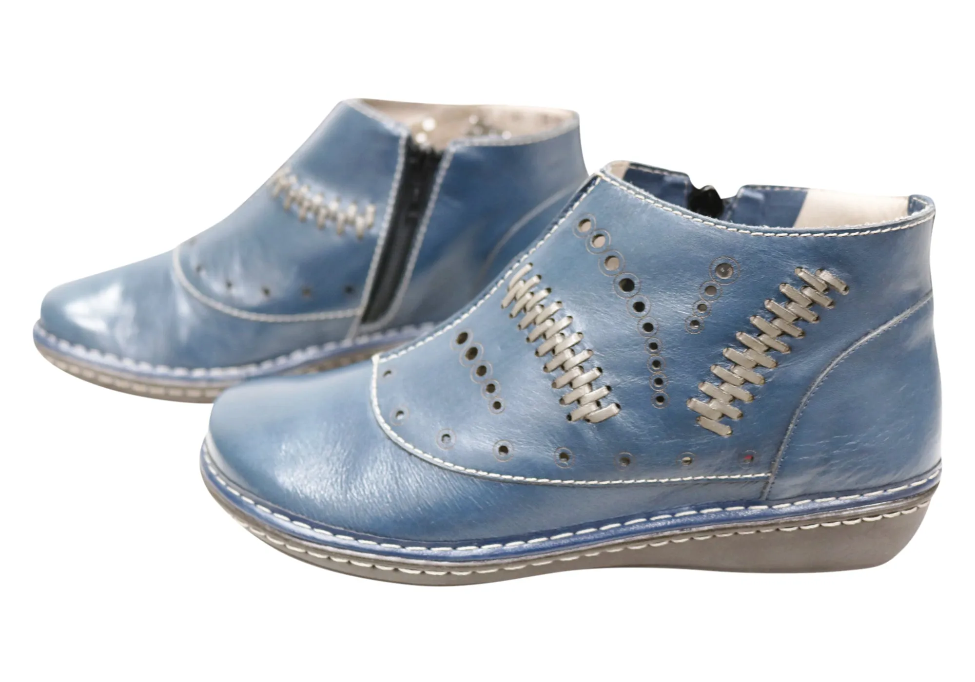 J Gean Petunia Damen Bequeme Leder Knöchelstiefel Hergestellt in Brasilien J Gean Schuhe