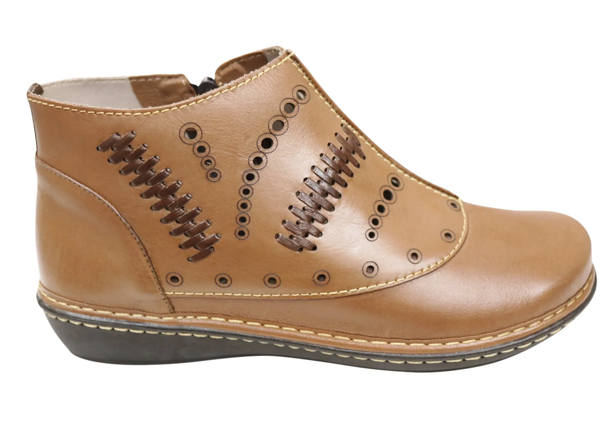 J Gean Petunia Damen Bequeme Leder Knöchelstiefel Hergestellt in Brasilien J Gean Schuhe