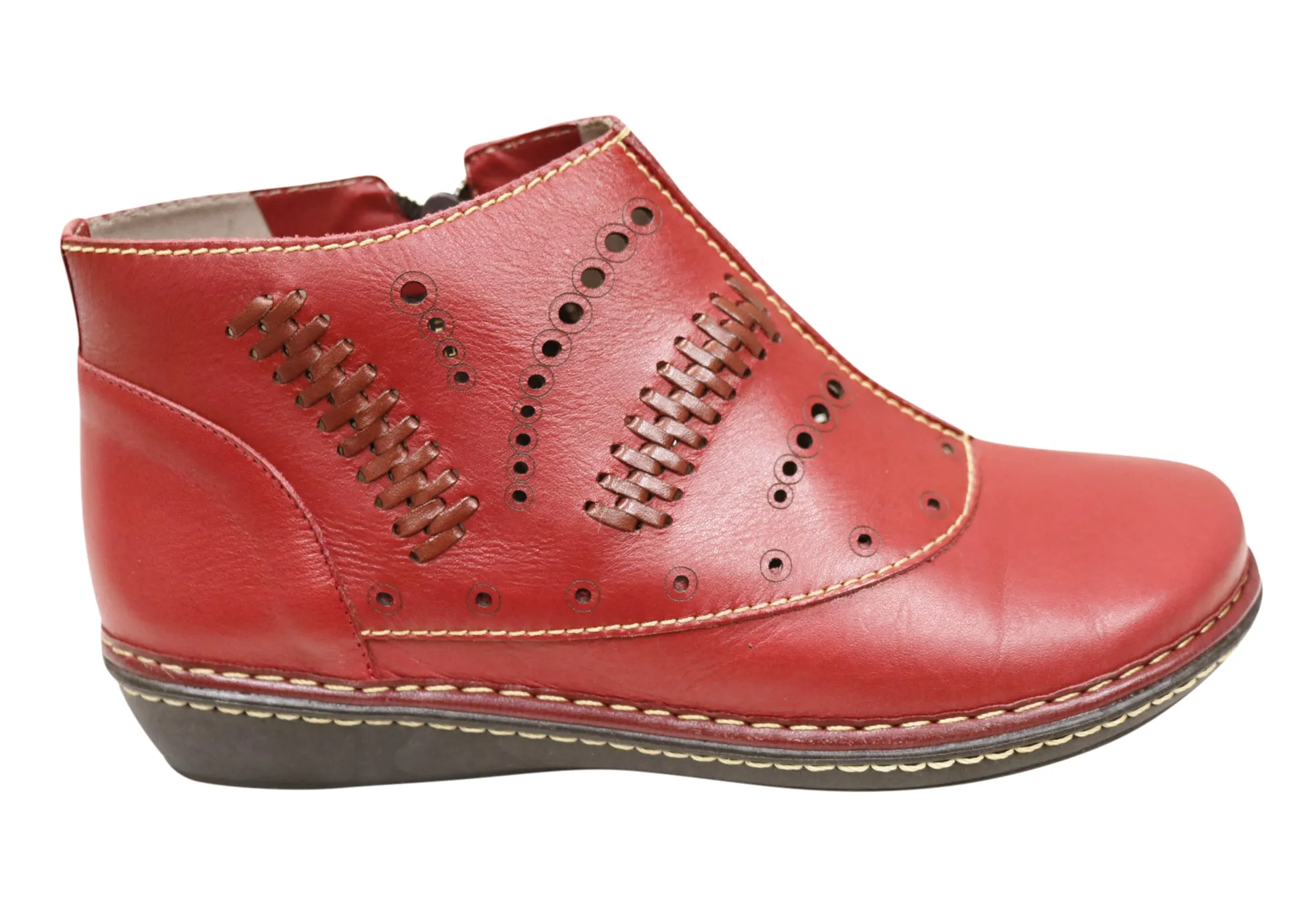J Gean Petunia Damen Bequeme Leder Knöchelstiefel Hergestellt in Brasilien J Gean Schuhe