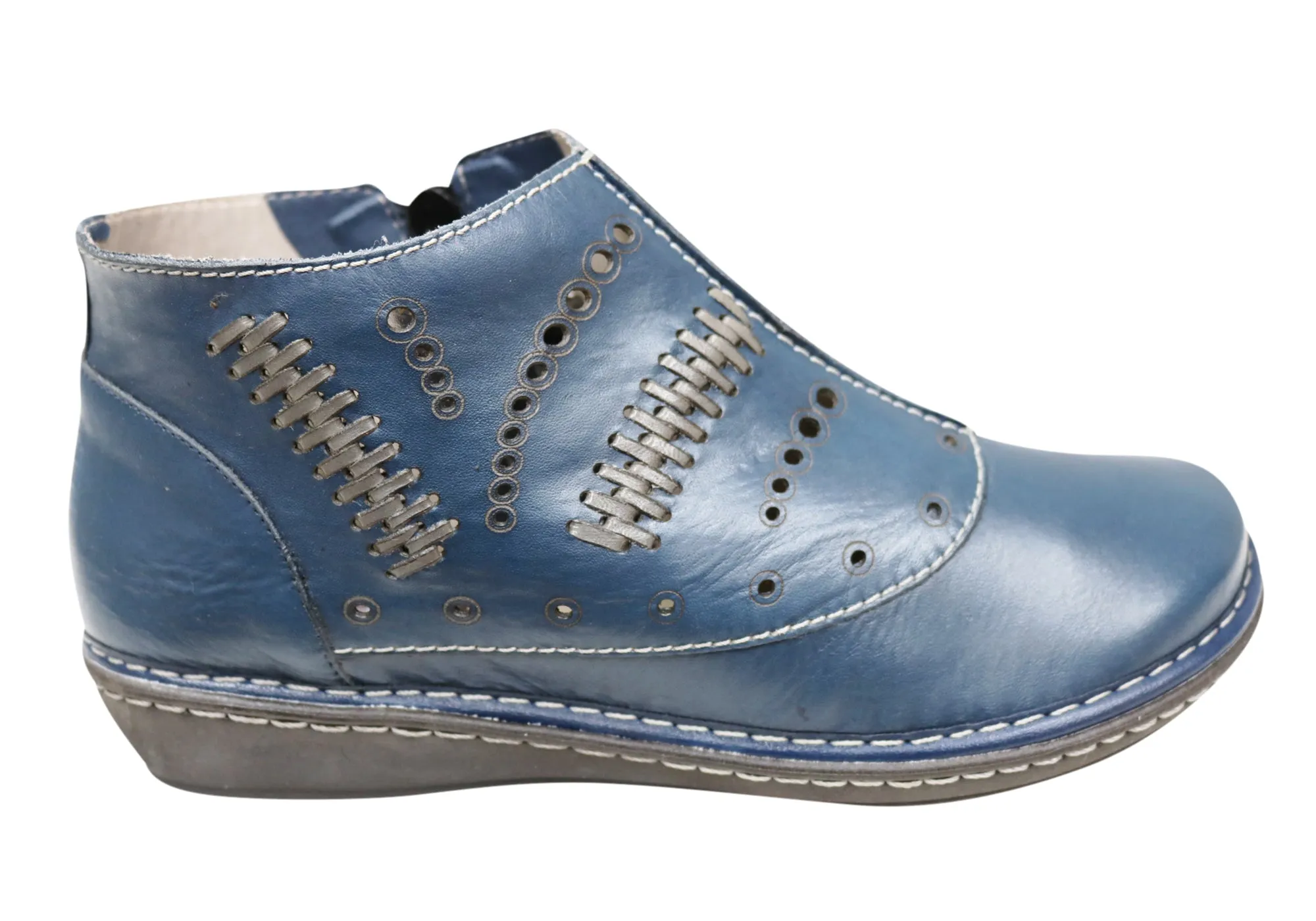 J Gean Petunia Damen Bequeme Leder Knöchelstiefel Hergestellt in Brasilien J Gean Schuhe