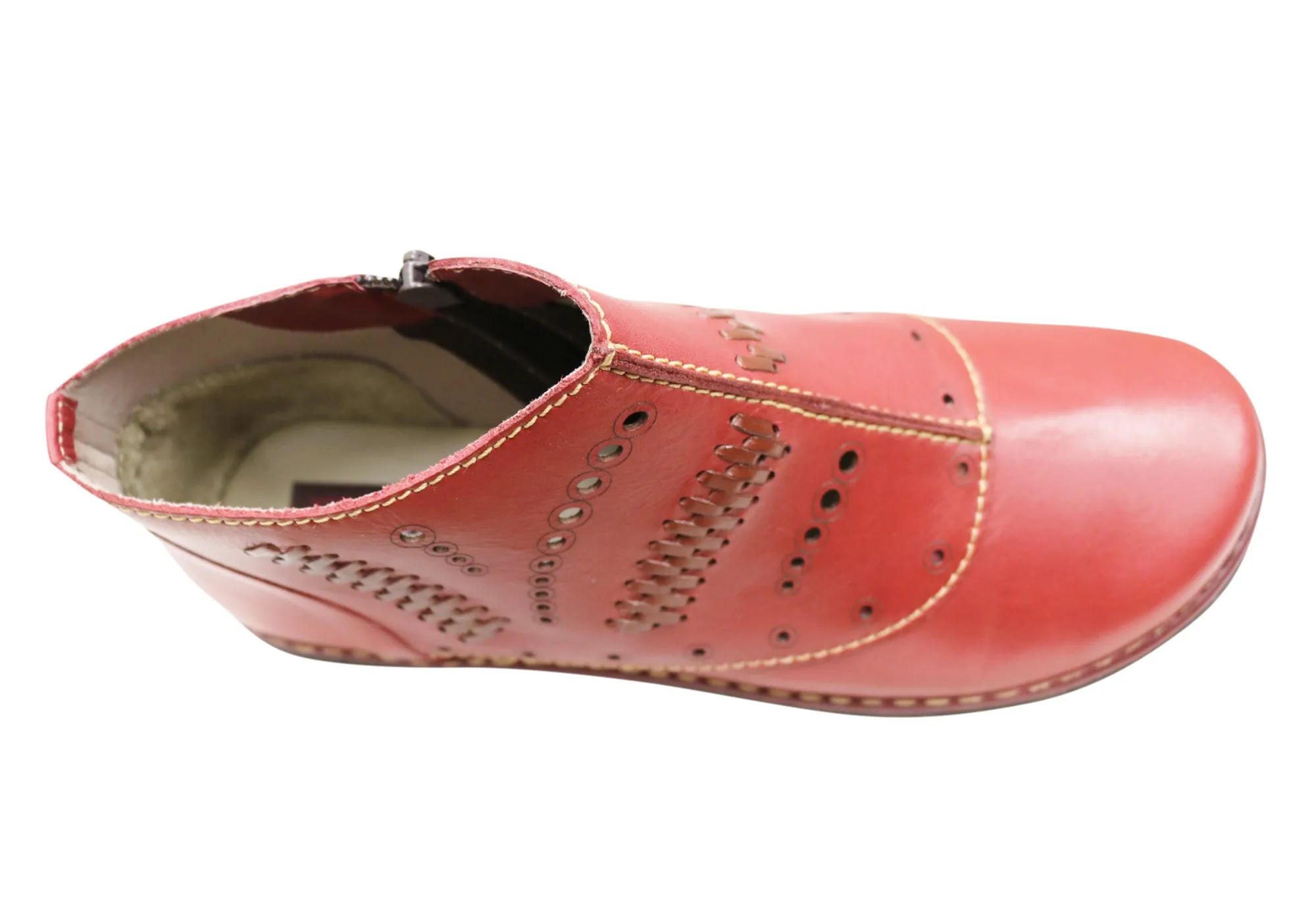 J Gean Petunia Damen Bequeme Leder Knöchelstiefel Hergestellt in Brasilien J Gean Schuhe