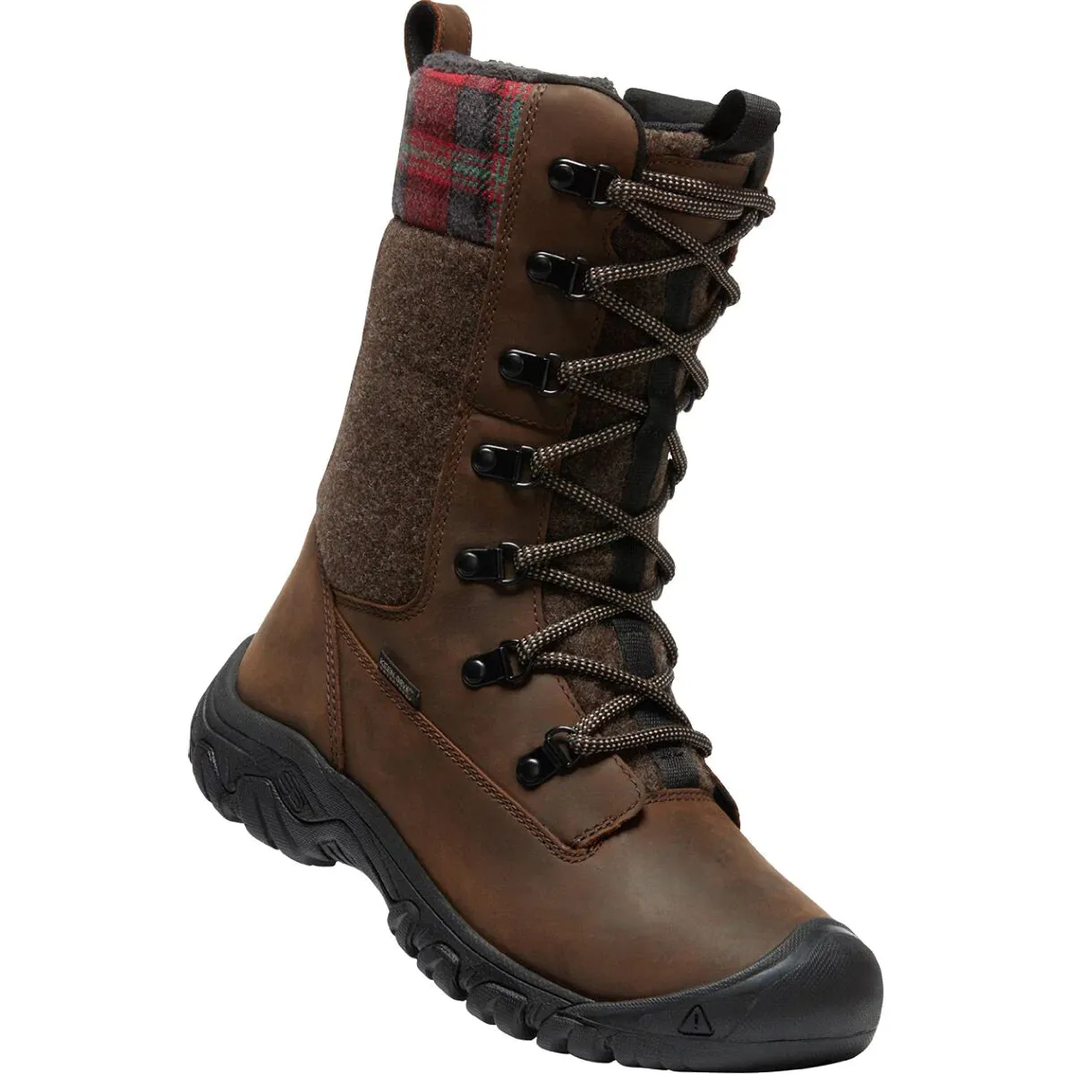 Keen Shoes Greta Stiefel Wasserdicht Braun/Rot Karo