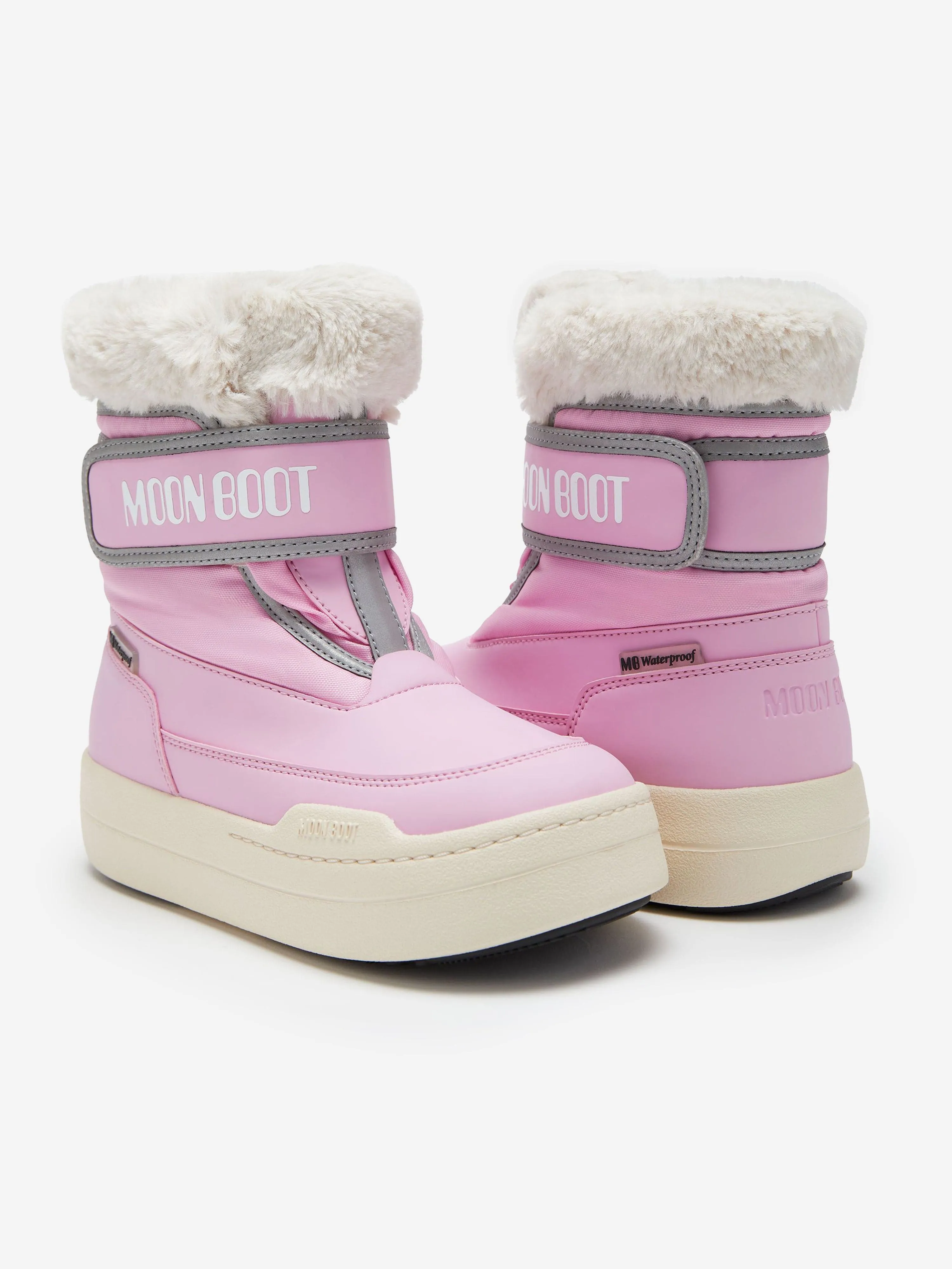 Moon Boot Girls JR Park Riemchen Stiefel in Rosa