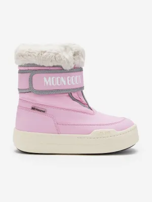 Moon Boot Girls JR Park Riemchen Stiefel in Rosa