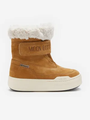 Moon Boot Girls JR Riemchen-Suede-Stiefel in Beige