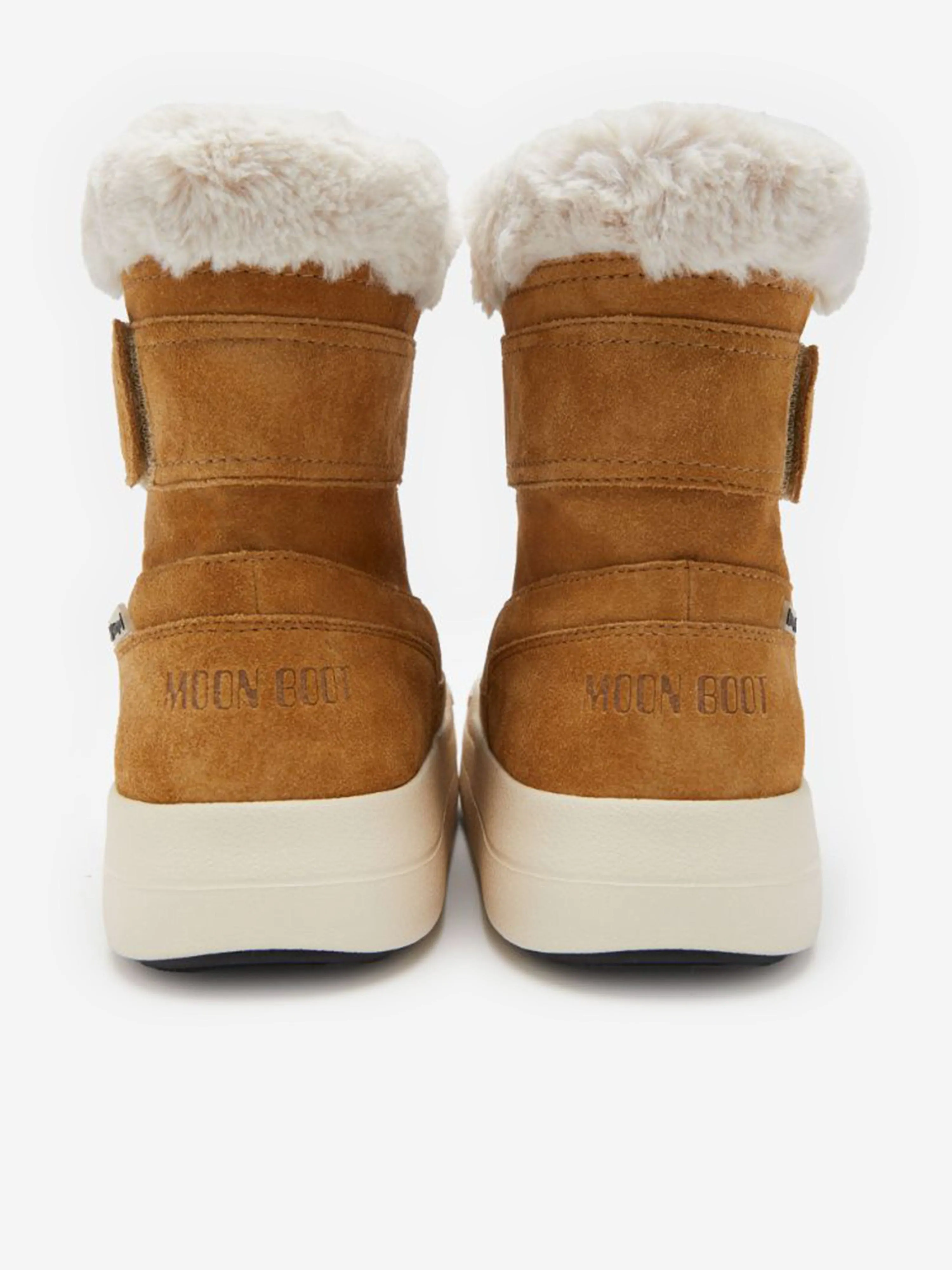 Moon Boot Girls JR Riemchen-Suede-Stiefel in Beige