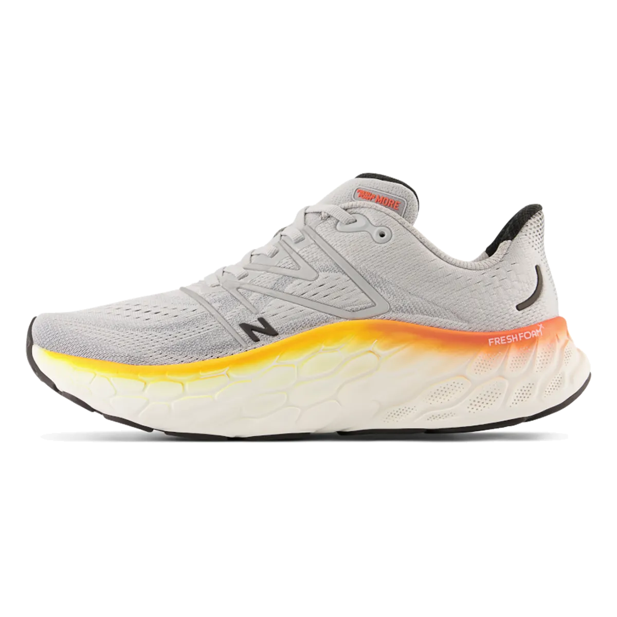 New Balance Fresh Foam X More V4 - Aluminiumgrau - Neon-Libelle - Leuchtende Ringelblume