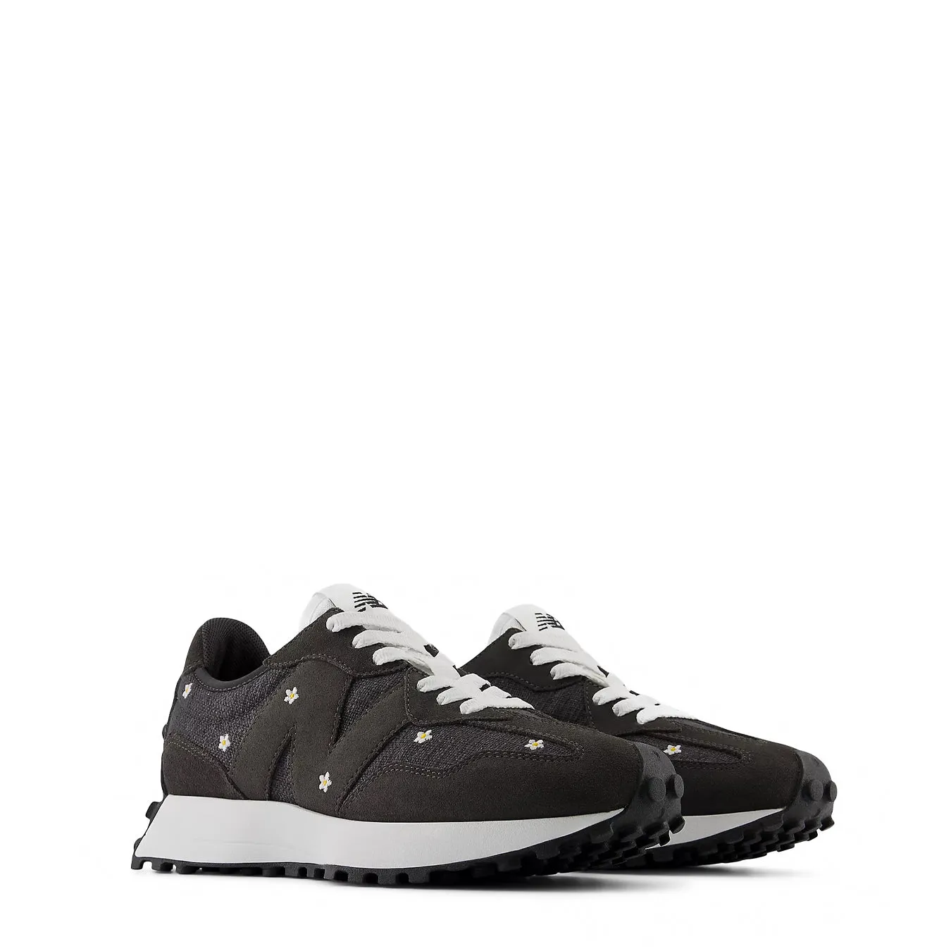 New Balance Damen 327 Trainer Schwarz Zement / Weiß
