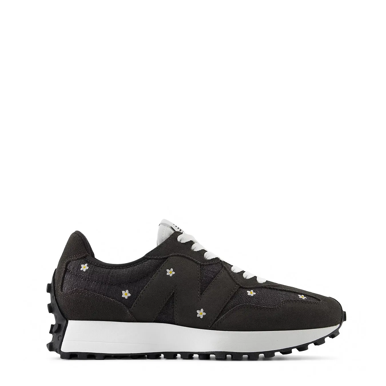 New Balance Damen 327 Trainer Schwarz Zement / Weiß