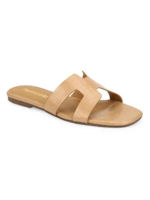 Nackte Croc PU Schlupf-Slipper