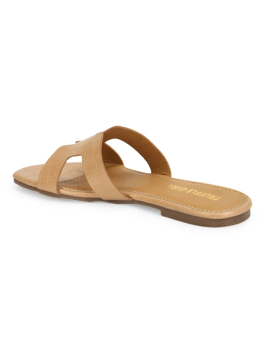 Nackte Croc PU Schlupf-Slipper