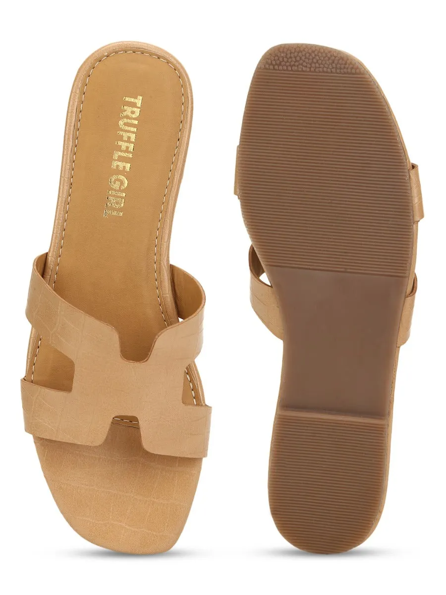 Nackte Croc PU Schlupf-Slipper