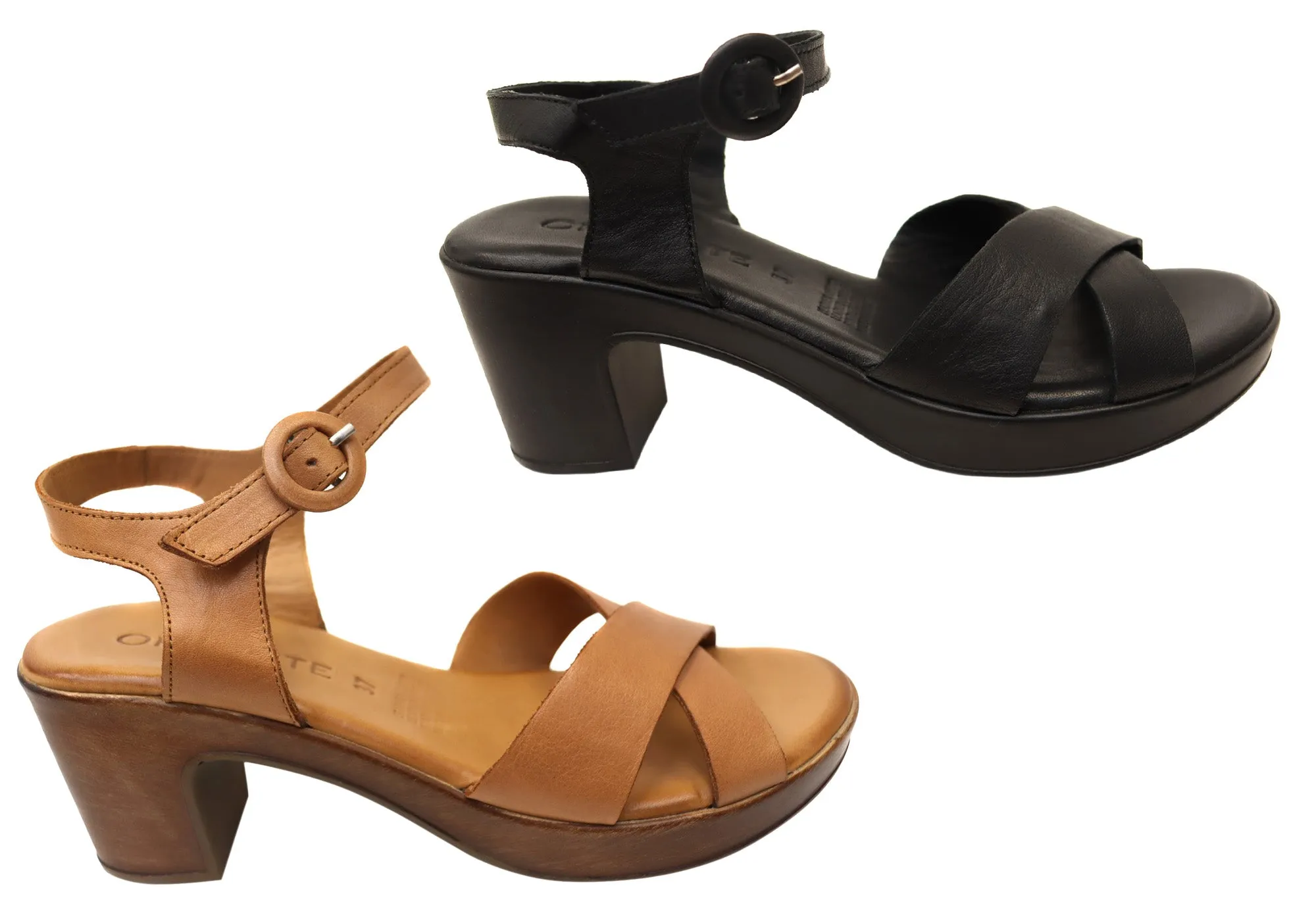 Orizonte Anakee Damen Bequeme Europäische Lederschuhe High Heels Sandalen Orizonte Schuhe
