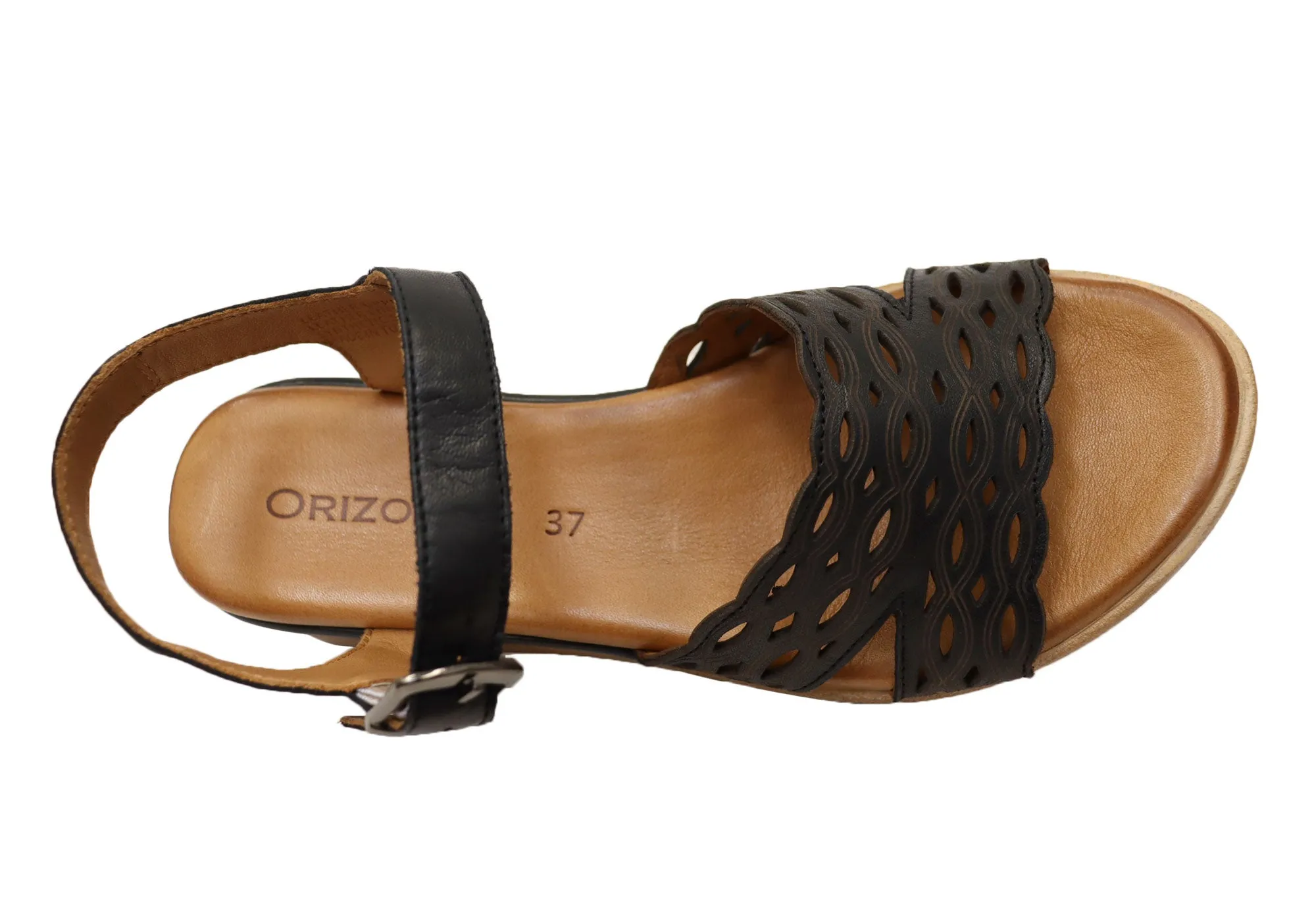 Orizonte Malinar Damen Bequeme Europäische Keilabsatz-Sandalen aus Leder Orizonte Schuhe