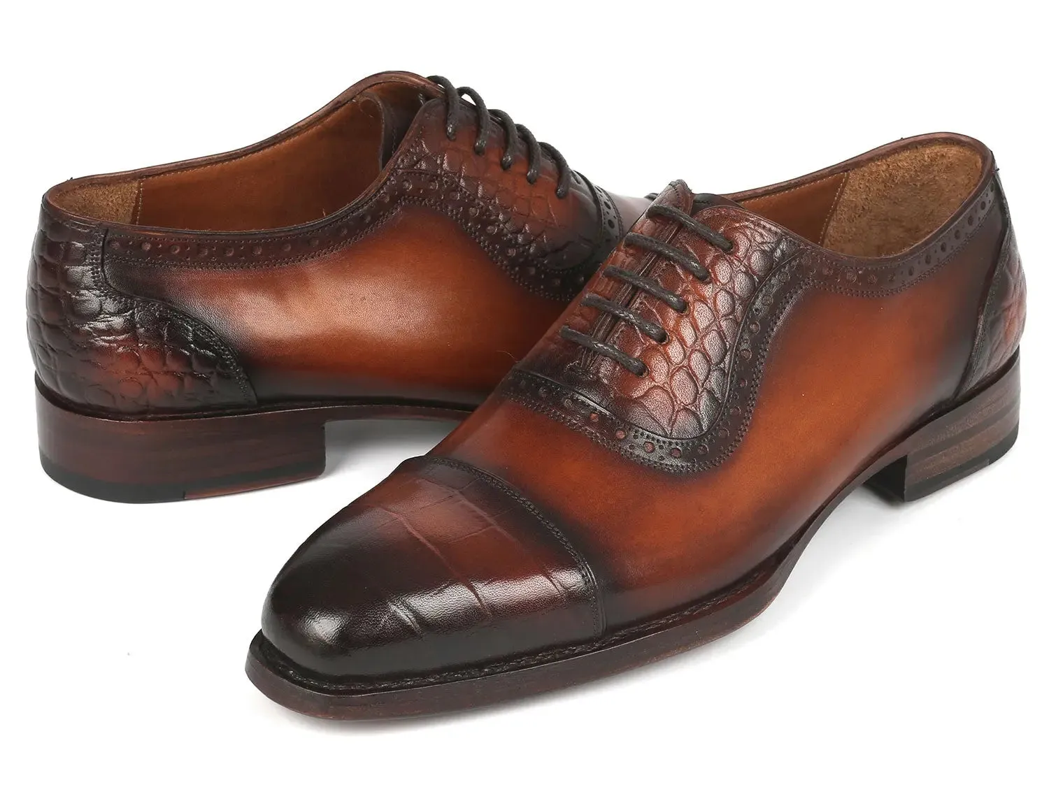 Paul Parkman Schuhe Paul Parkman Goodyear durchgenähte Oxfords mit Kappenkappe in Braun