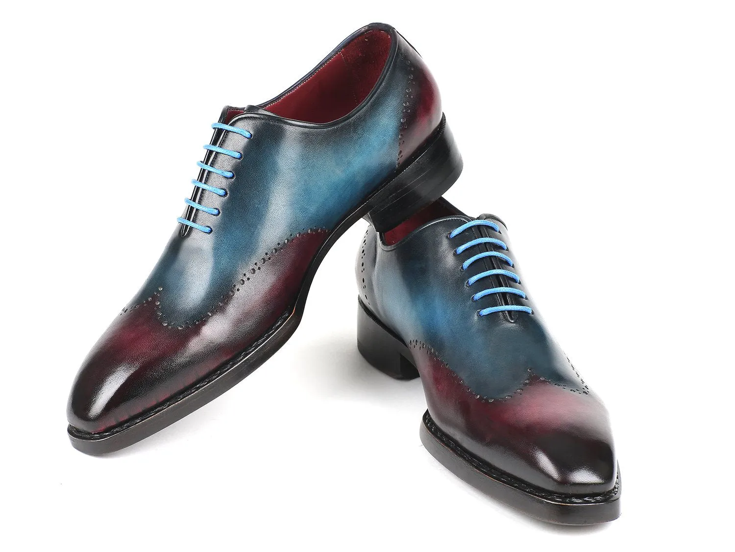 Paul Parkman Schuhe Paul Parkman Goodyear-Beschlagene Wingtip Oxfords in Blau & Lila