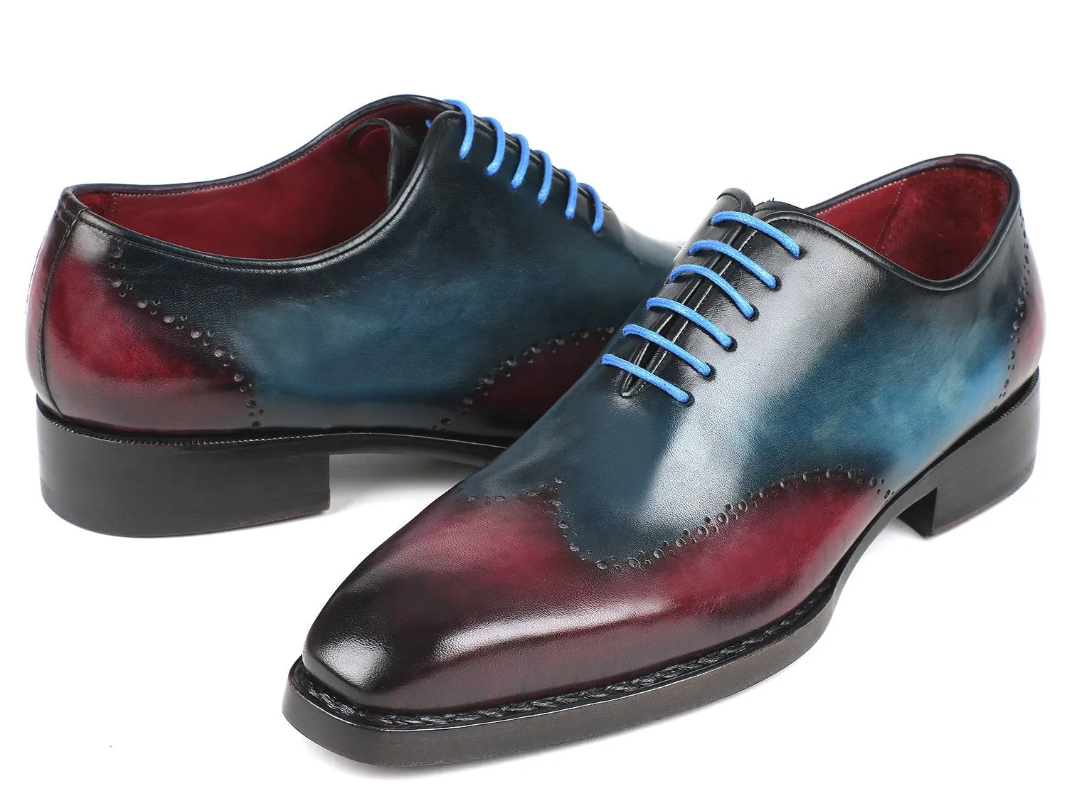 Paul Parkman Schuhe Paul Parkman Goodyear-Beschlagene Wingtip Oxfords in Blau & Lila