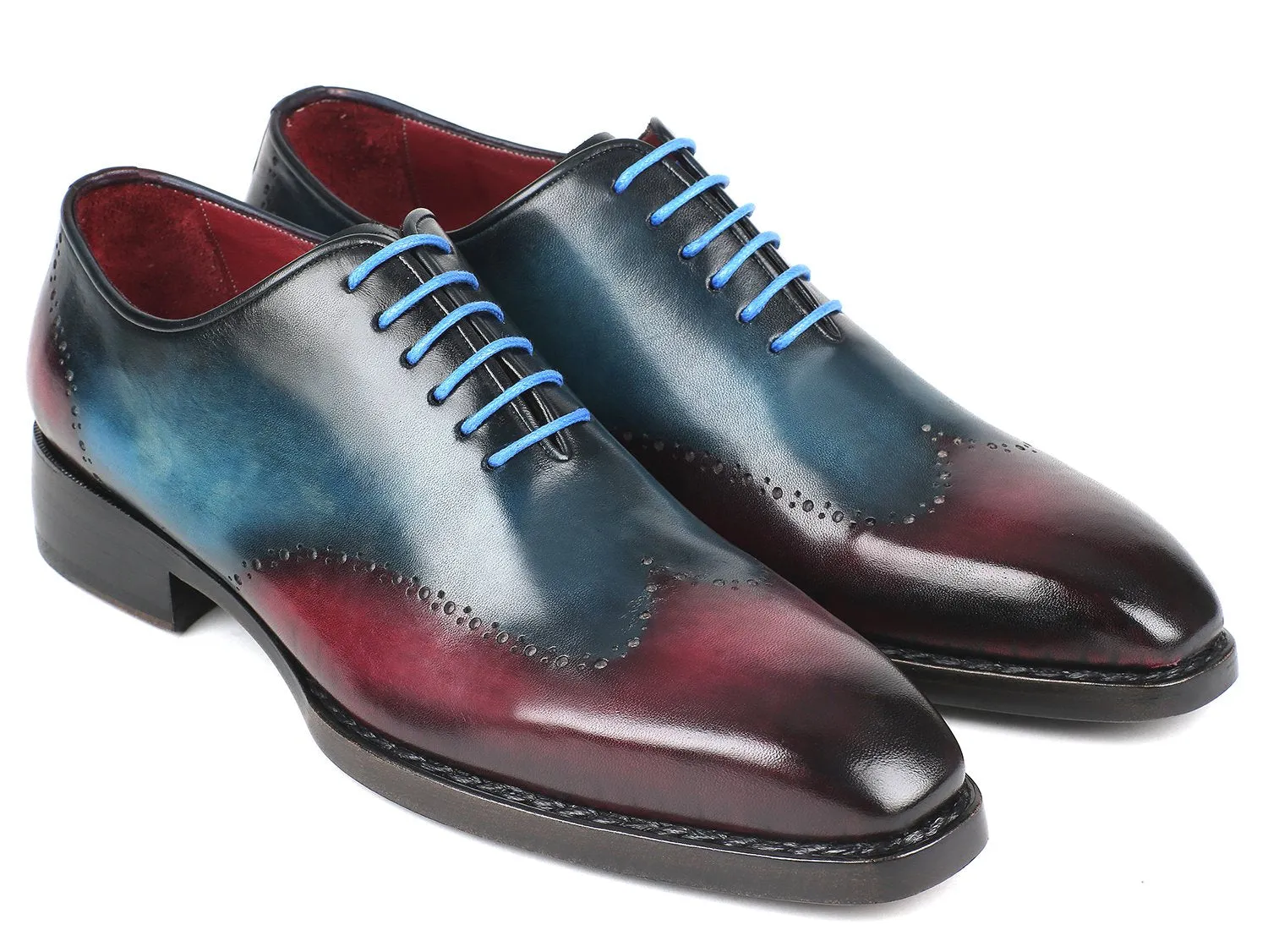 Paul Parkman Schuhe Paul Parkman Goodyear-Beschlagene Wingtip Oxfords in Blau & Lila