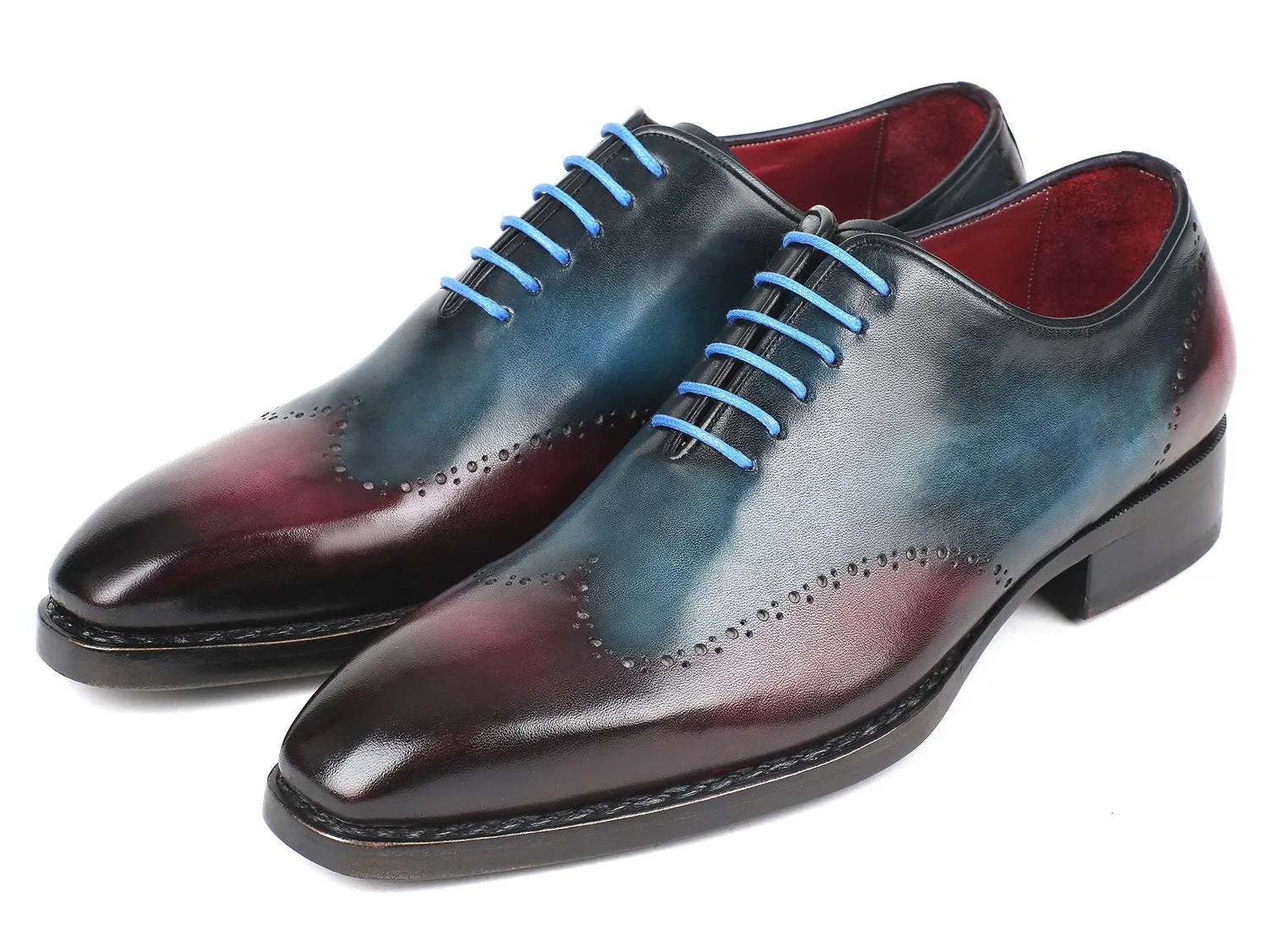 Paul Parkman Schuhe Paul Parkman Goodyear-Beschlagene Wingtip Oxfords in Blau & Lila
