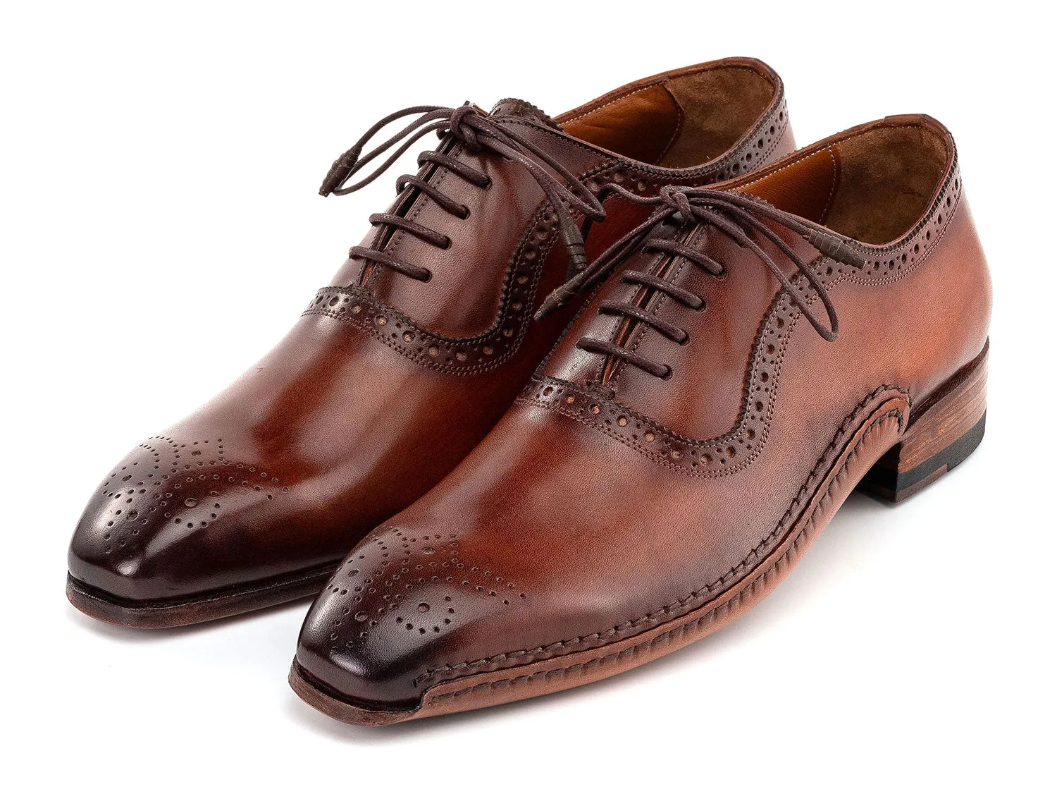 Paul Parkman Schuhe Paul Parkman Herren Glattleder Handgefertigte Oxfords in Braun