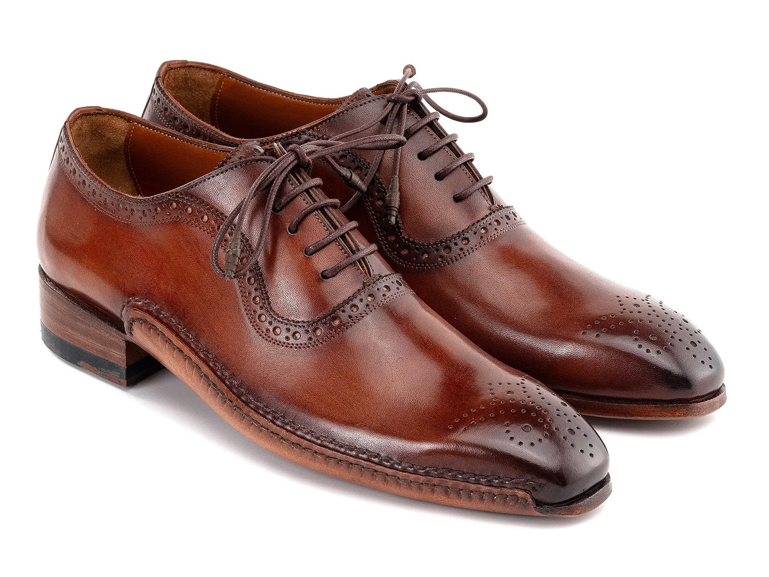 Paul Parkman Schuhe Paul Parkman Herren Glattleder Handgefertigte Oxfords in Braun