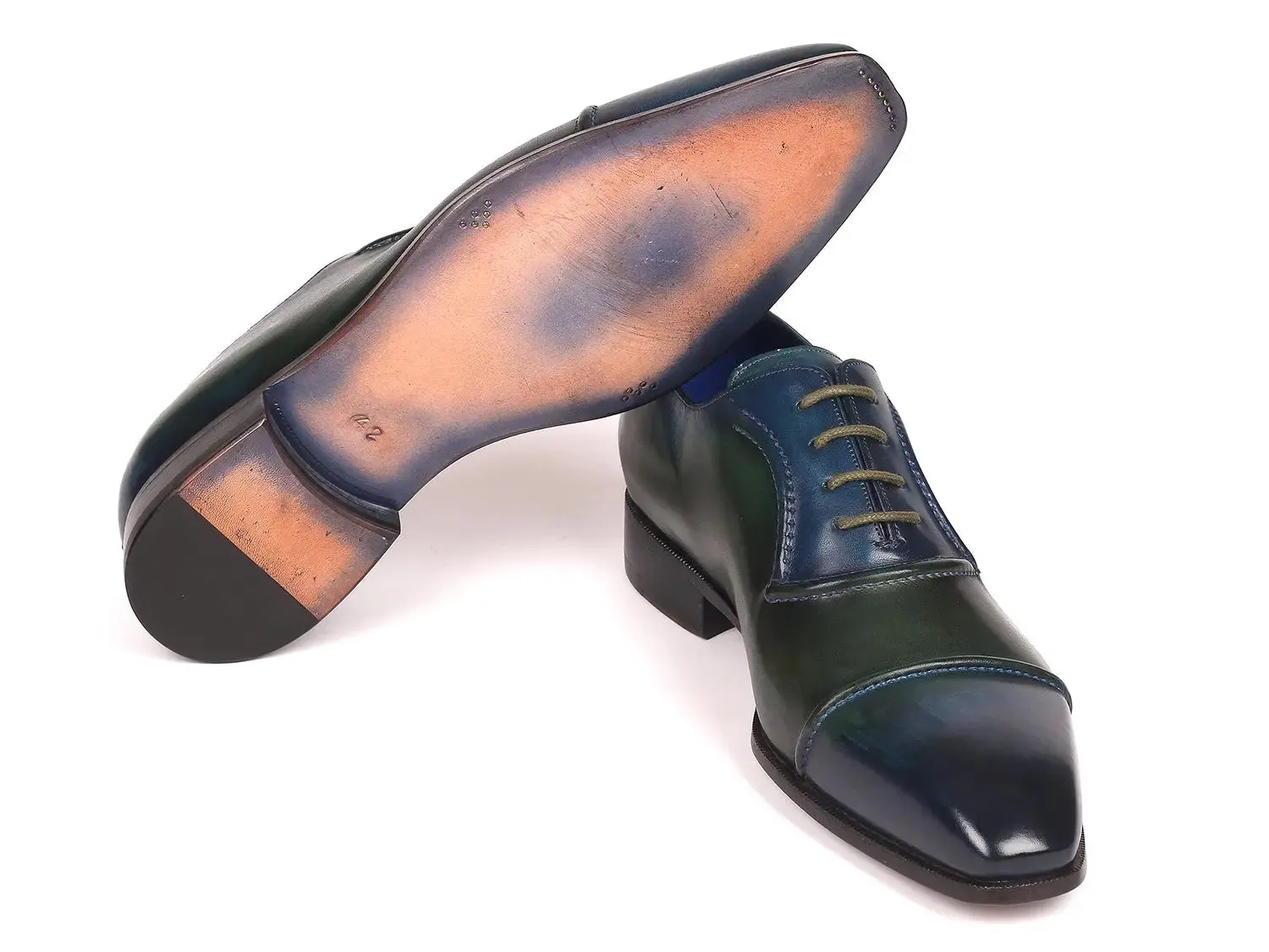 Paul Parkman Schuhe Paul Parkman Herren Cap-Toe Oxfords in Blau & Grün