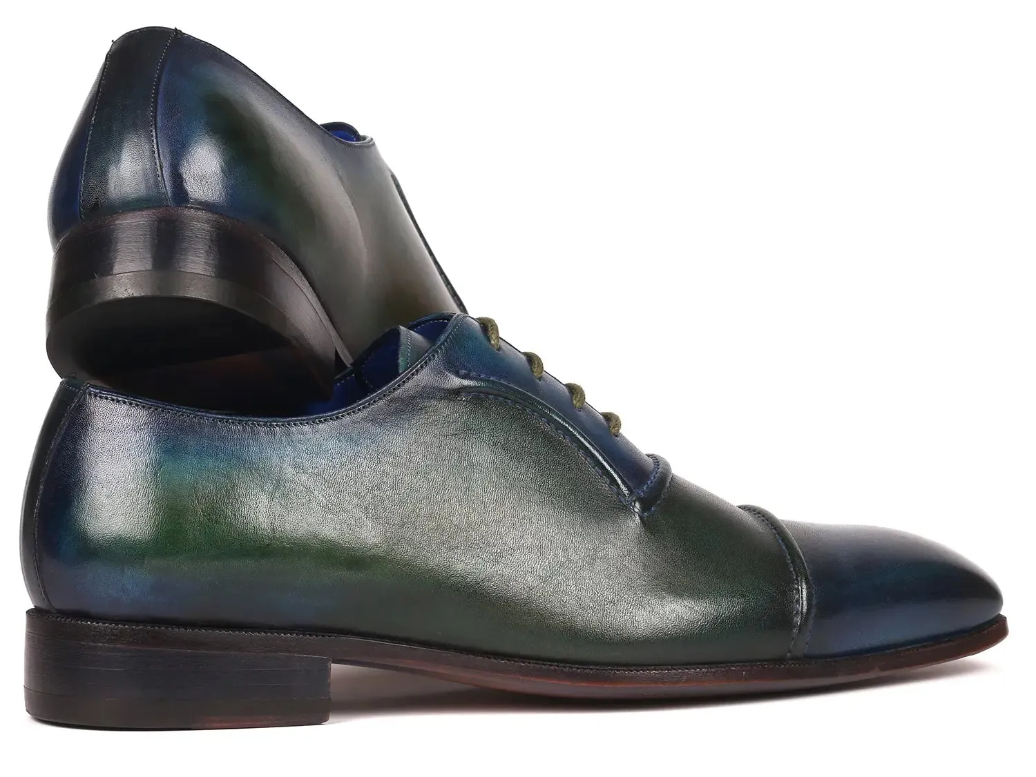 Paul Parkman Schuhe Paul Parkman Herren Cap-Toe Oxfords in Blau & Grün