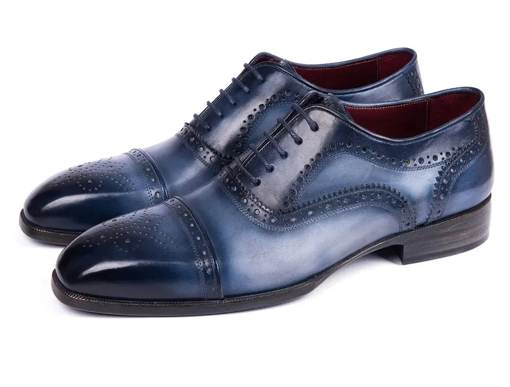 Paul Parkman Schuhe Paul Parkman Herren Cap Toe Oxfords in Blau & Marine
