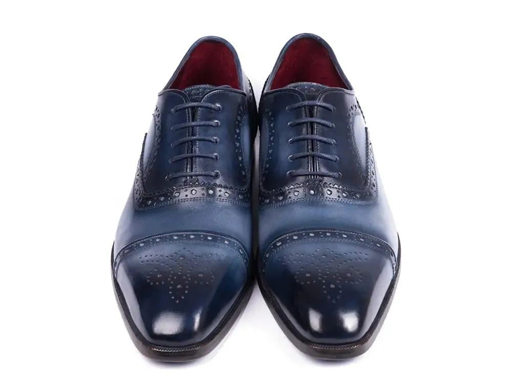 Paul Parkman Schuhe Paul Parkman Herren Cap Toe Oxfords in Blau & Marine