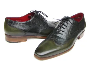 Paul Parkman Schuhe Paul Parkman Herren Floater Leder Wingtip Oxfords in Grün