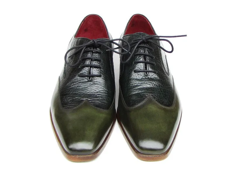 Paul Parkman Schuhe Paul Parkman Herren Floater Leder Wingtip Oxfords in Grün