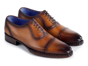 Paul Parkman Schuhe Paul Parkman Herren Goodyear durchgenähte Hochglanz-Cap-Toe Oxfords in Kamelbraun