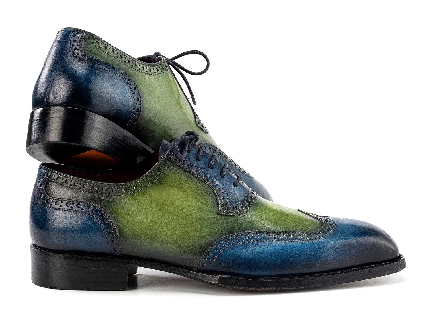 Paul Parkman Schuhe Paul Parkman Herren Goodyear-Beschlagene Wingtip Oxfords in Blau & Grün