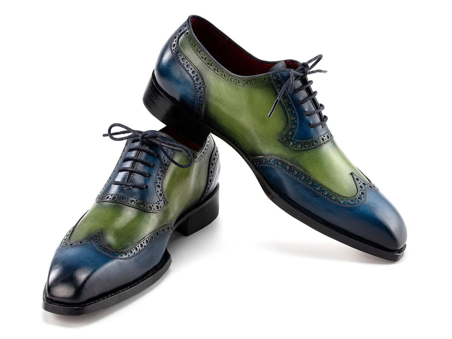 Paul Parkman Schuhe Paul Parkman Herren Goodyear-Beschlagene Wingtip Oxfords in Blau & Grün
