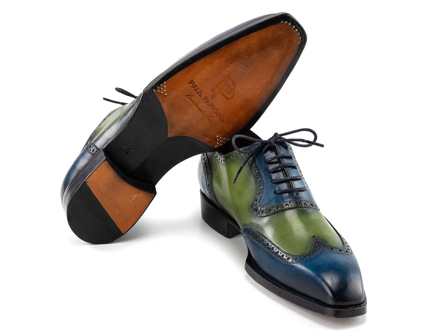 Paul Parkman Schuhe Paul Parkman Herren Goodyear-Beschlagene Wingtip Oxfords in Blau & Grün